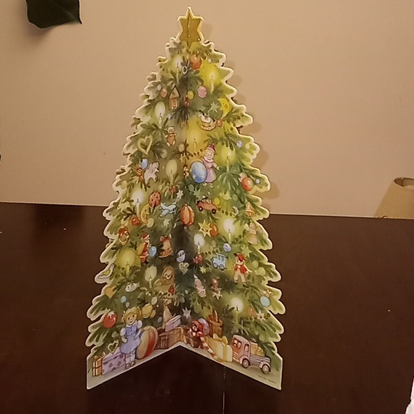 Vintage Advant Calendar Holiday Stand Up Christmas Tree - Picture 7 of 16